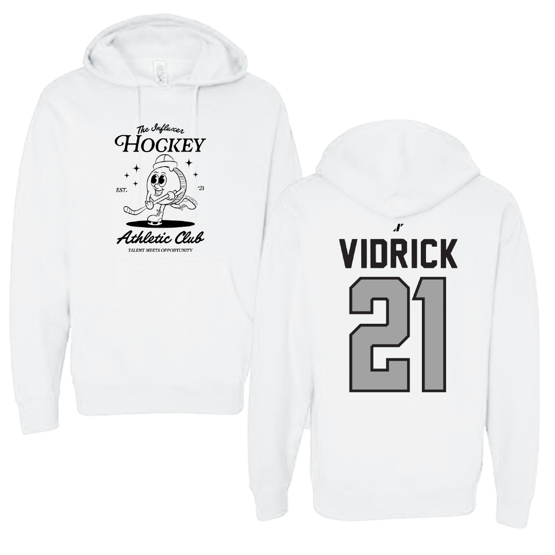 Ice Hockey White Influxer Athletic Club Hoodie - #21 Anthony Vidrick