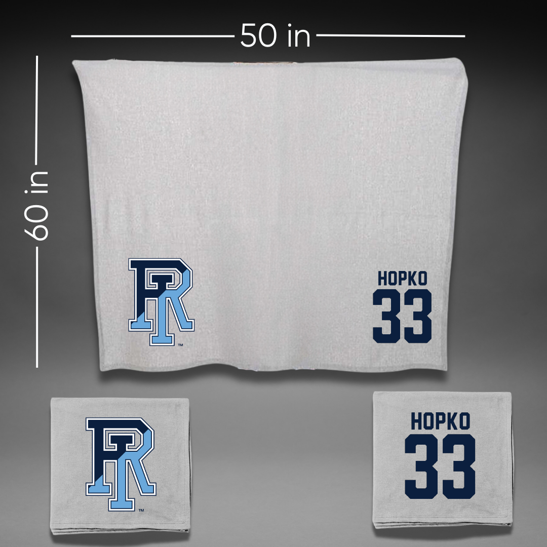 University of Rhode Island Baseball Gray Blanket - #33 Jack Hopko