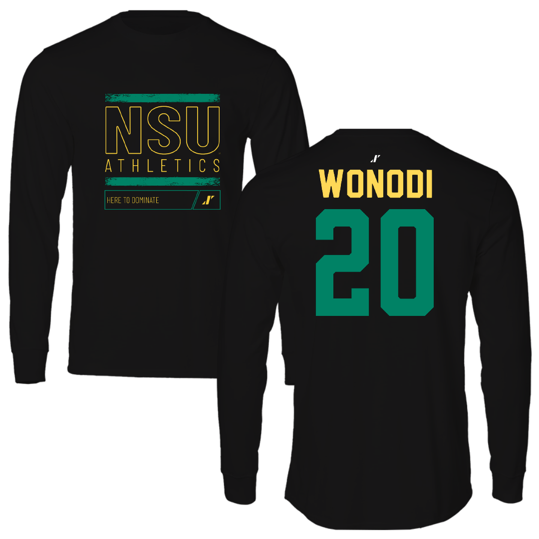 Norfolk State University Football Black Dominate Long Sleeve - #20 Jason Wonodi