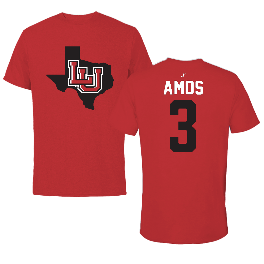Lamar University Softball Red State Performance Tee - #3 Kalie Amos