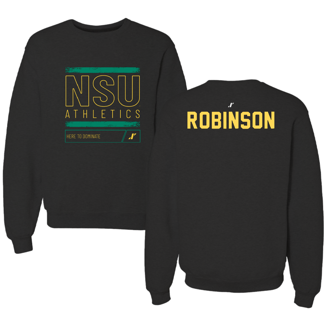 Norfolk State University TF and XC Black Dominate Crewneck - Brooklyn Robinson