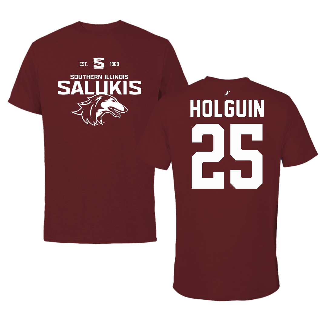 Southern Illinois University at Carbondale Baseball Maroon General Performance Tee - #25 Al Holguin