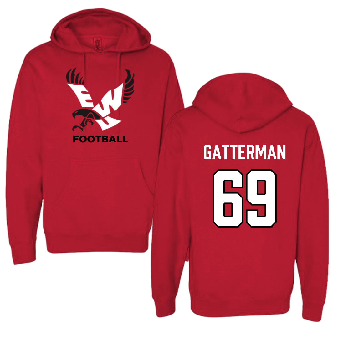Eastern Washington University Football Red EWU Hoodie - #69 Dane Gatterman