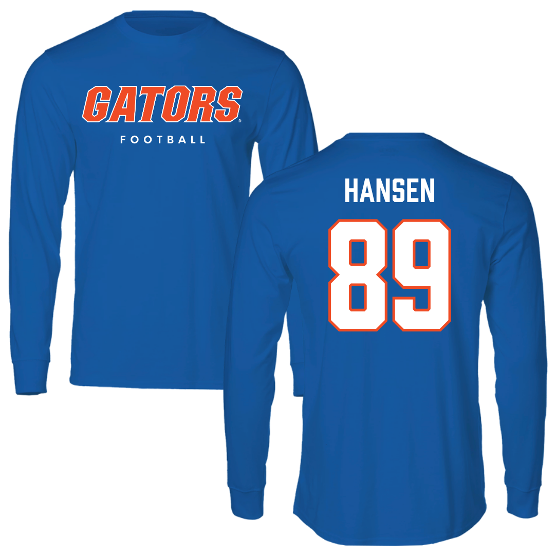 University of Florida Football True Royal Block Performance Long Sleeve - #89 Hayden Hansen