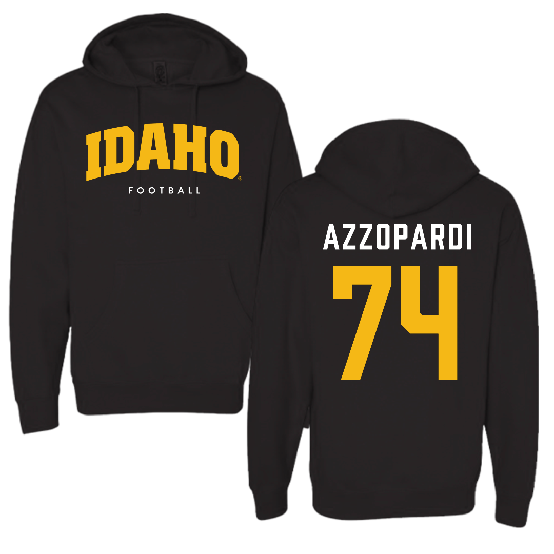 University of Idaho Football Black Idaho Hoodie - #74 Nate Azzopardi