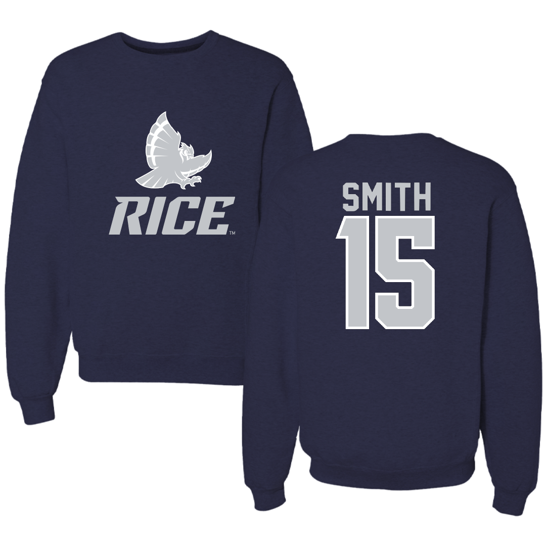 Rice University Baseball Navy Crewneck - #15 Luke Smith