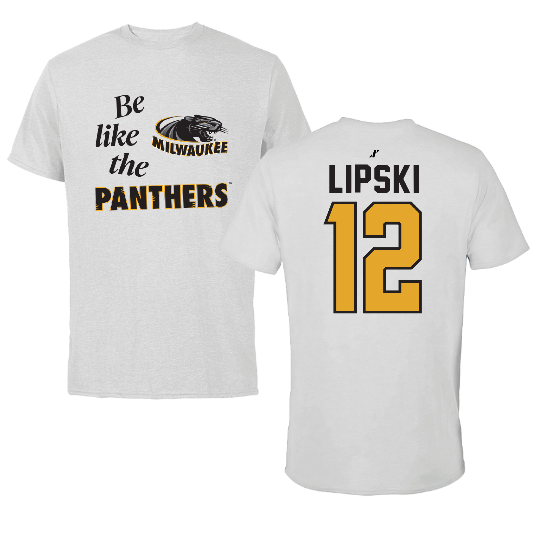 University of Wisconsin-Milwaukee Volleyball Light Gray Be Like Us Tee - #12 Bella Lipski