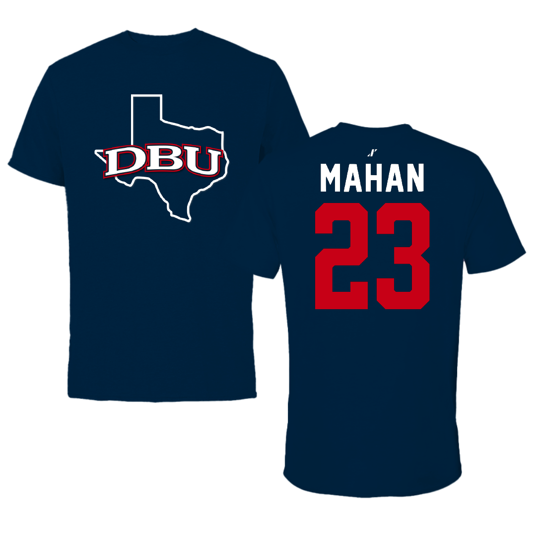 Dallas Baptist University Lacrosse Navy State Tee - #23 Devin Mahan