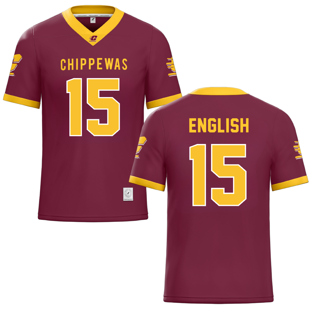 Central Michigan University Maroon Lacrosse Jersey - #15 Margaret English