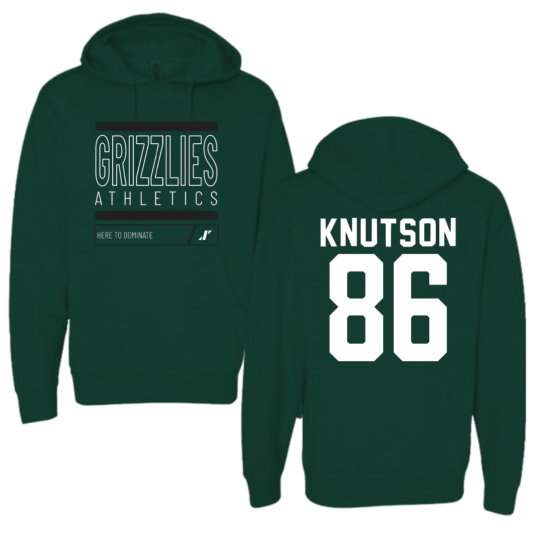 Adams State University Football Forest Green Dominate Hoodie - #86 Kelin Knutson