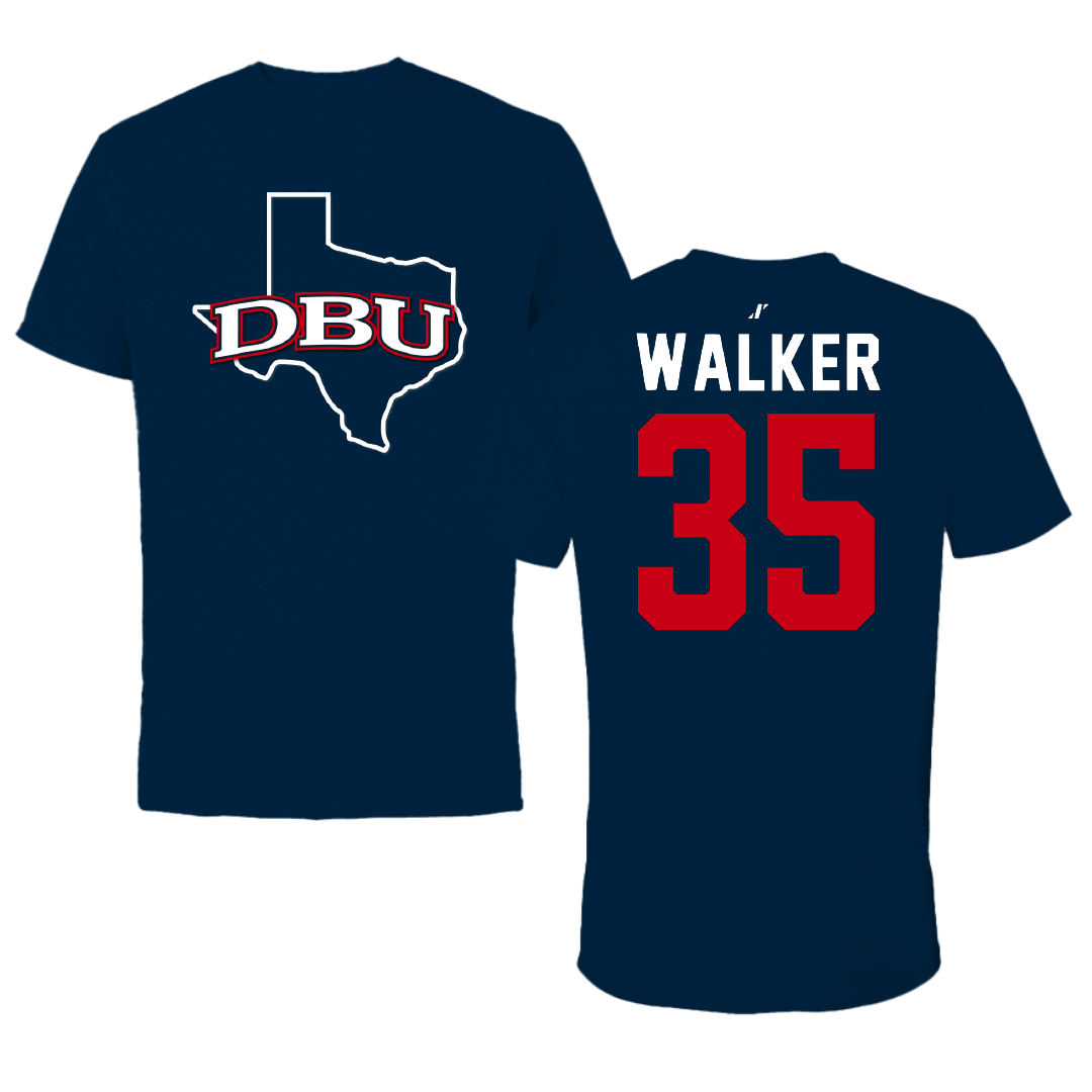 Dallas Baptist University Soccer Navy State Performance Tee - #35 Lauren Walker