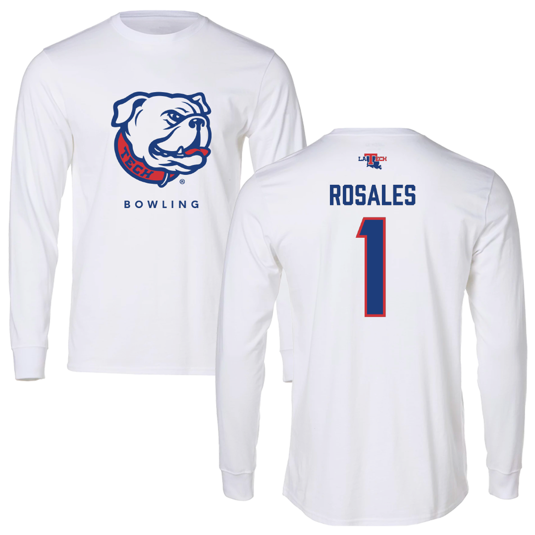 Louisiana Tech University Bowling White Performance Long Sleeve - #1 Patricia Rosales