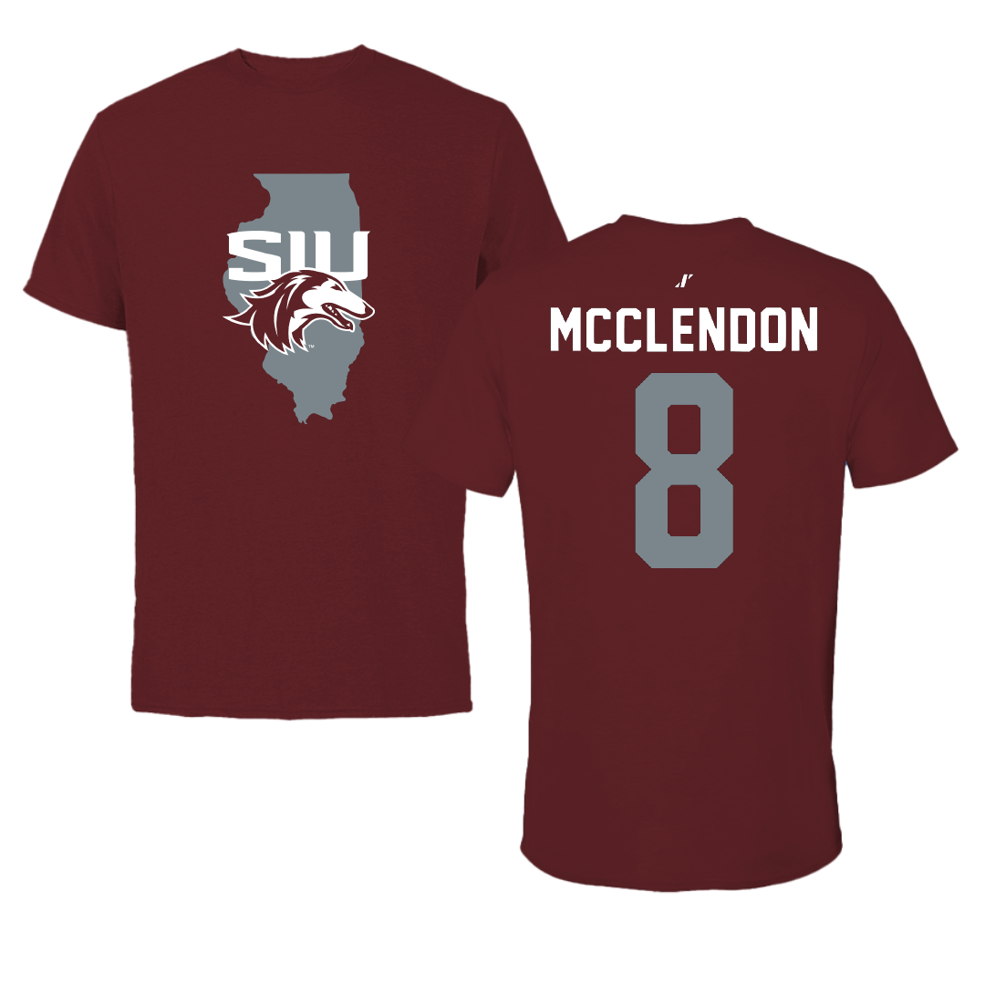 Southern Illinois University at Carbondale Football Maroon State Tee - #8 Jeremiah McClendon