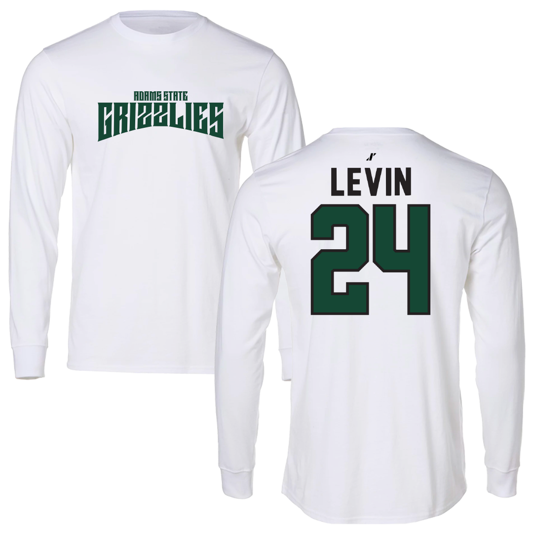 Adams State University Soccer White Classic Performance Long Sleeve - #24 Denali Levin