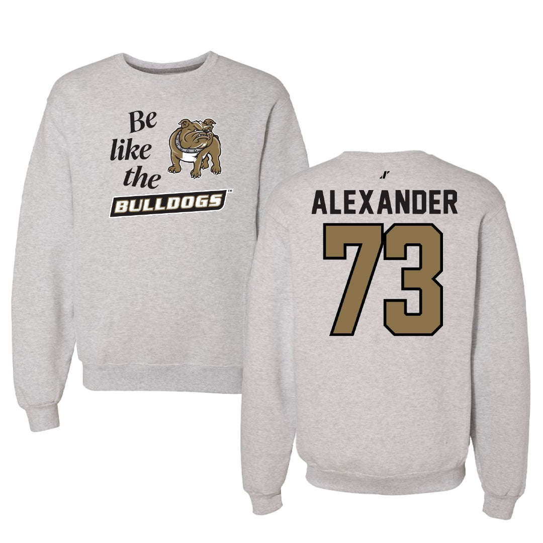 Bryant University Lacrosse Light Gray Be Like Us Crewneck - #73 Teagan Alexander