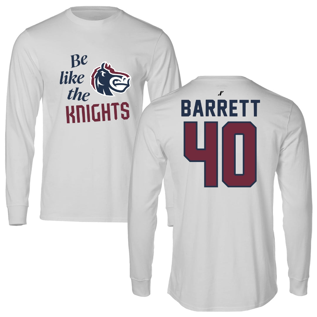 Fairleigh Dickinson University-Metropolitan Campus Baseball Light Gray Be Like Us Performance Long Sleeve - #40 Ian Barrett