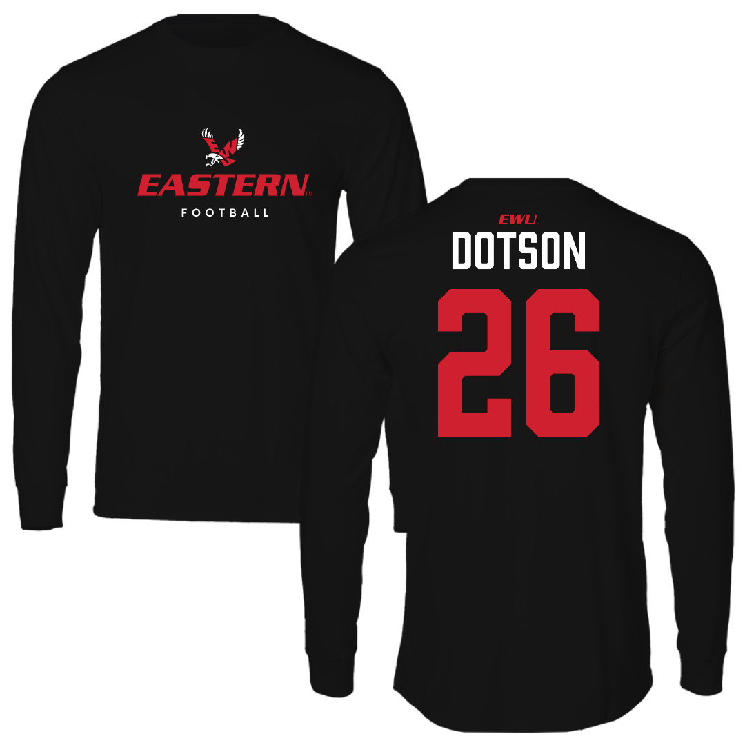 Eastern Washington University Football Black Eastern Performance Long Sleeve - #26 Malik Dotson