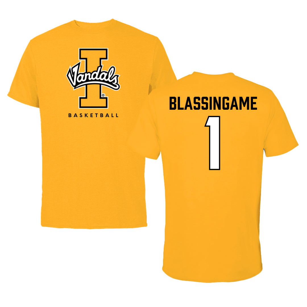 University of Idaho Basketball Gold Tee - #1 Trevon Blassingame