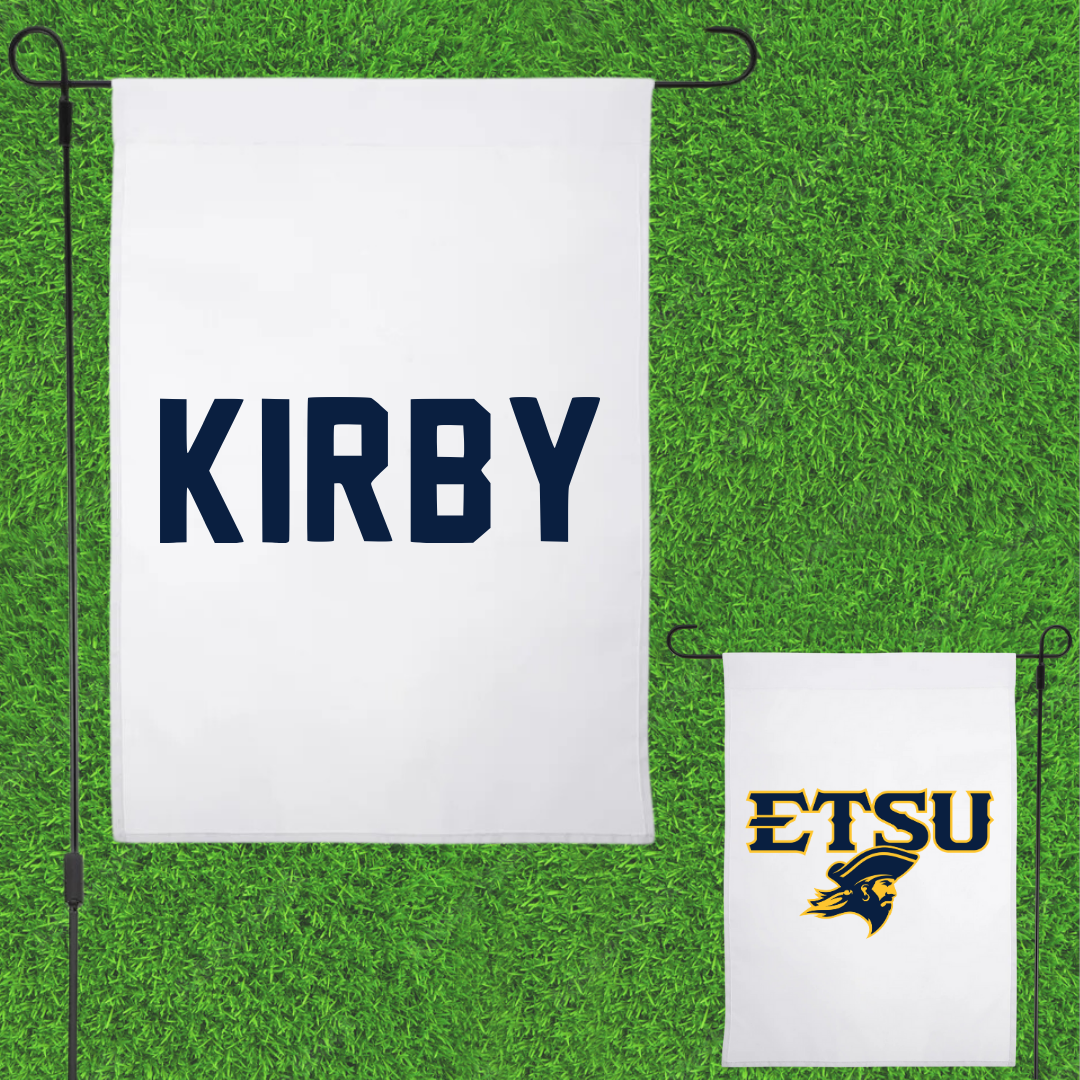 East Tennessee State University TF and XC White Garden Flag - Isaac Kirby
