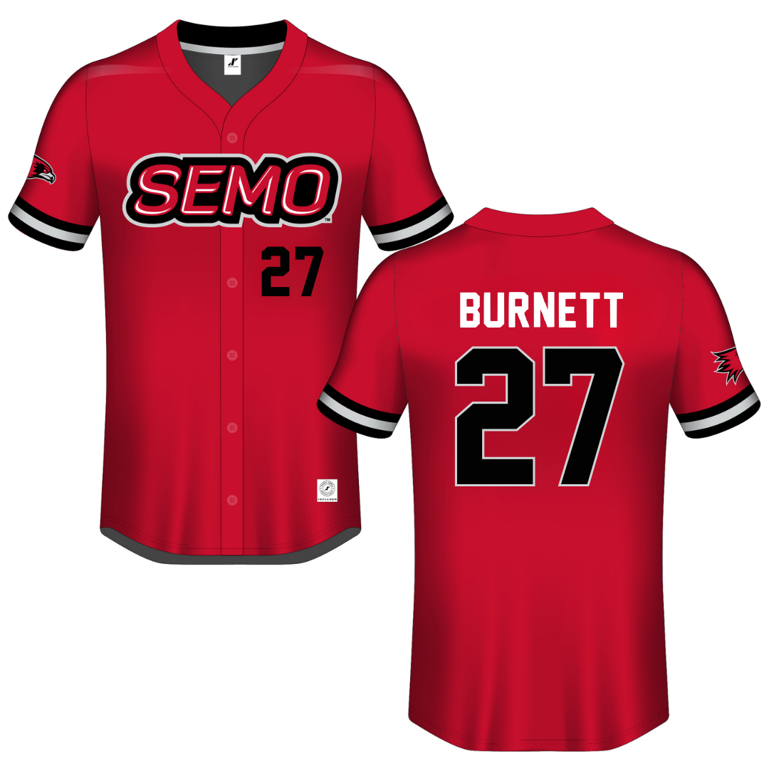 Southeast Missouri State University Red Button-Down Jersey - #27 Hailey Burnett