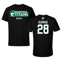 Illinois Wesleyan University Soccer Black Performance Tee - #28 Kalabi Kamau