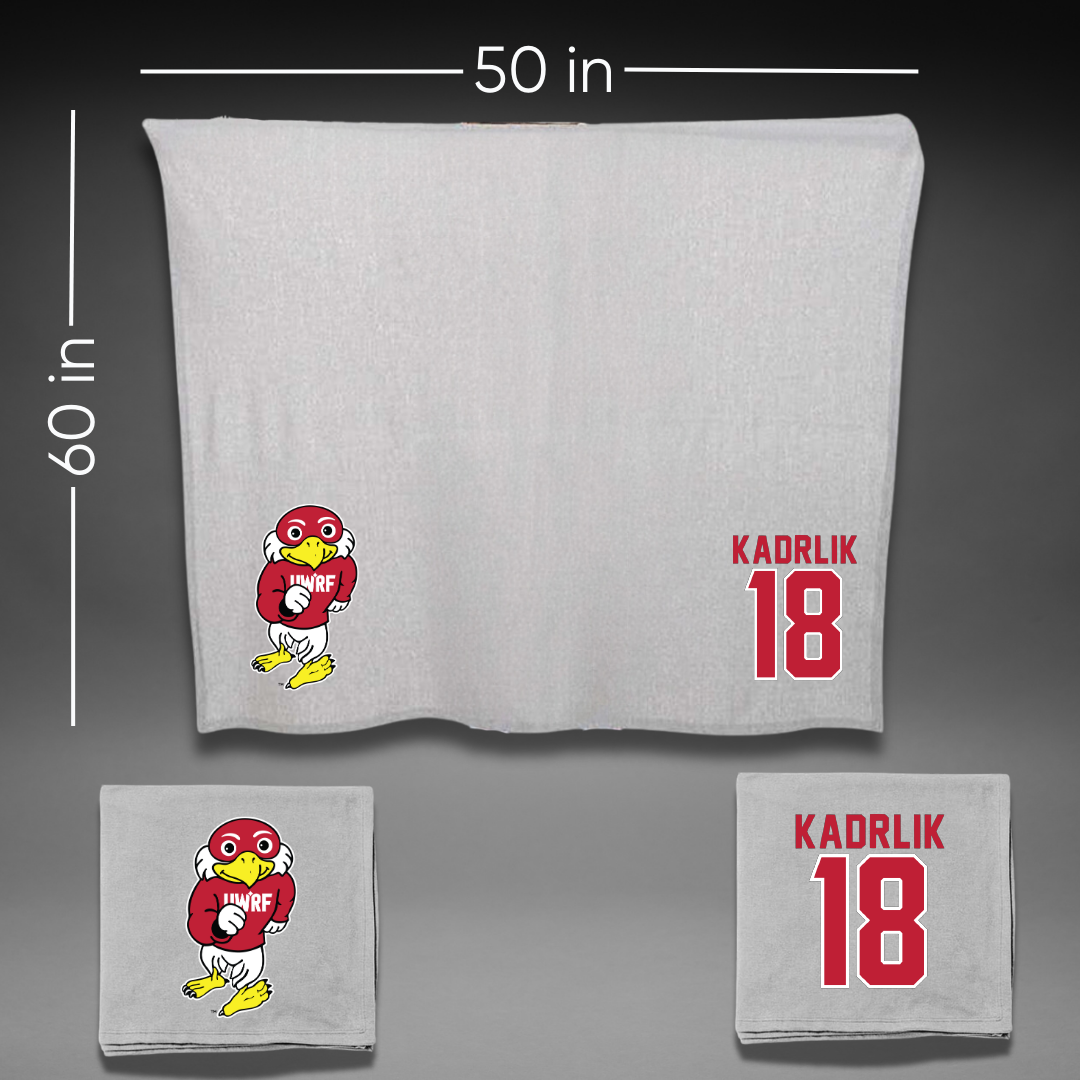 University of Wisconsin-River Falls Ice Hockey Gray Blanket - #18 Makenna Kadrlik