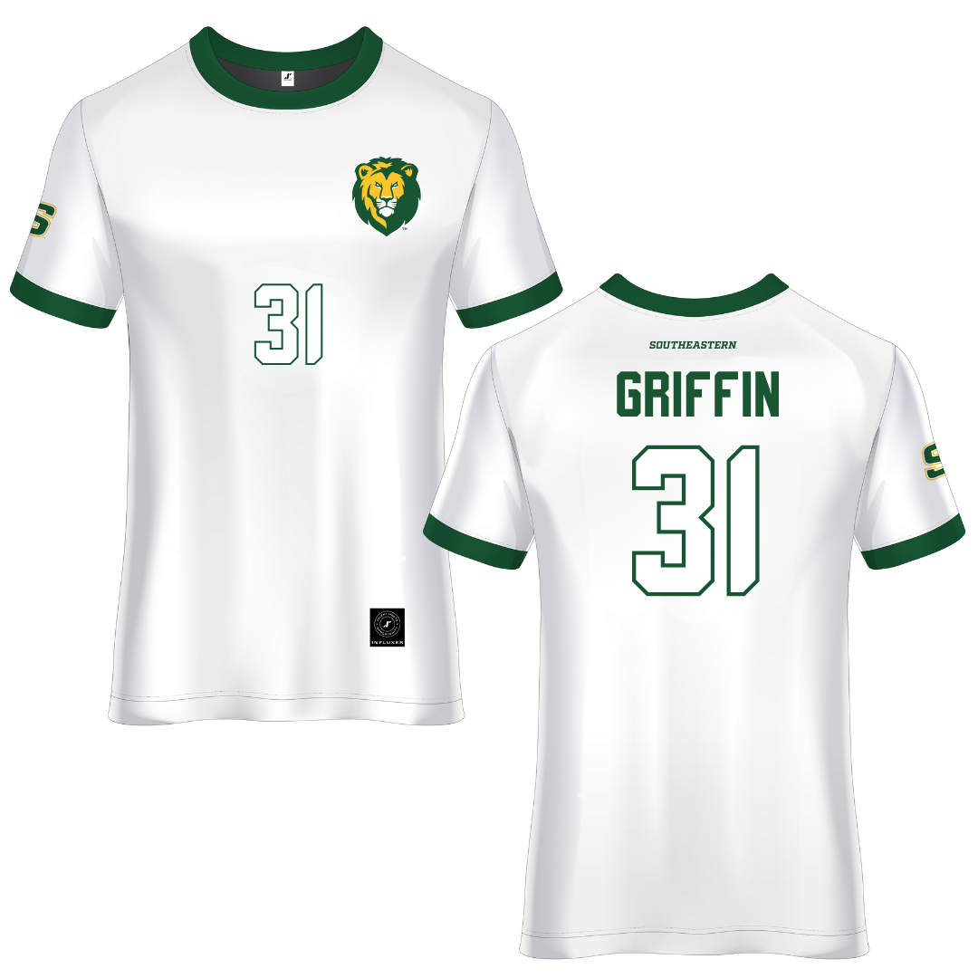 Southeastern Louisiana University White Soccer Jersey - #31 Olivia Griffin
