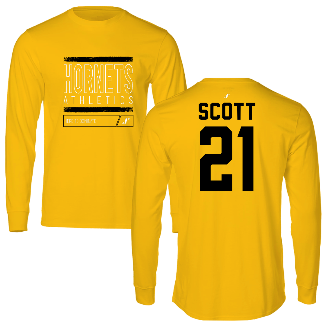 Alabama State University Softball Gold Dominate Performance Long Sleeve - #21 Alana Scott