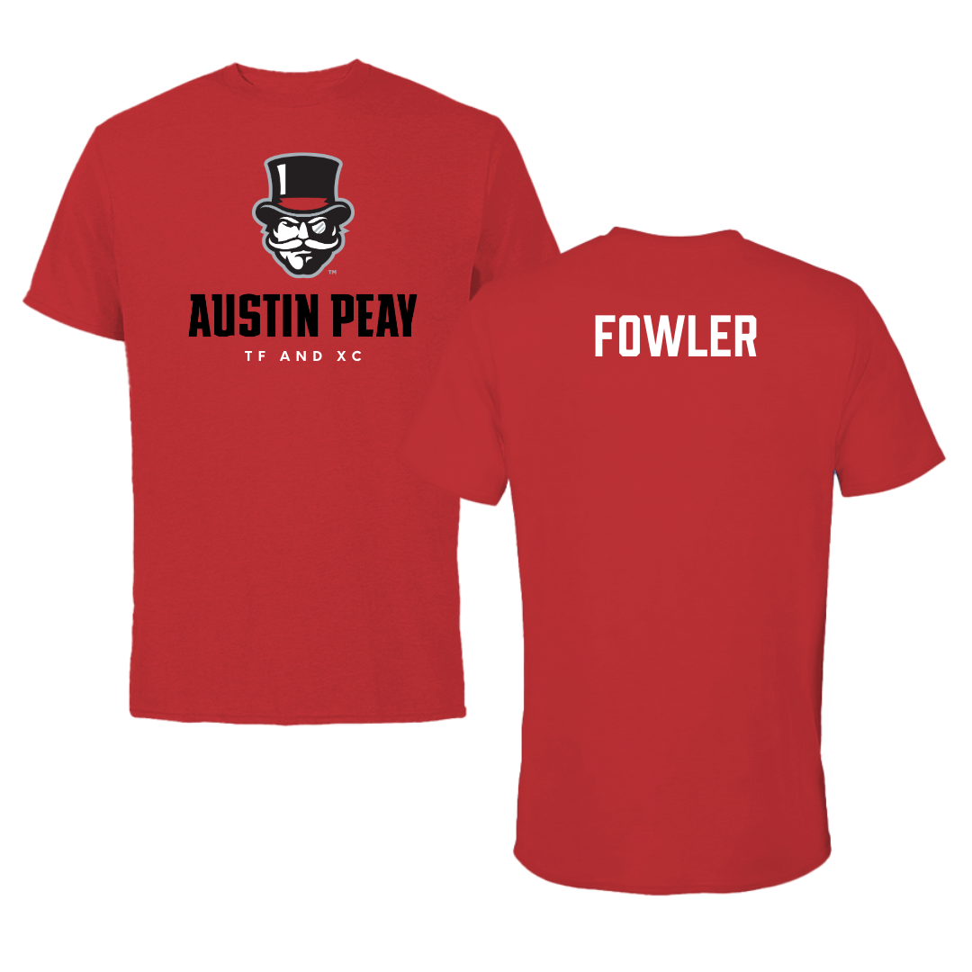 Austin Peay State University TF and XC Red Mascot Performance Tee - Jackson Fowler