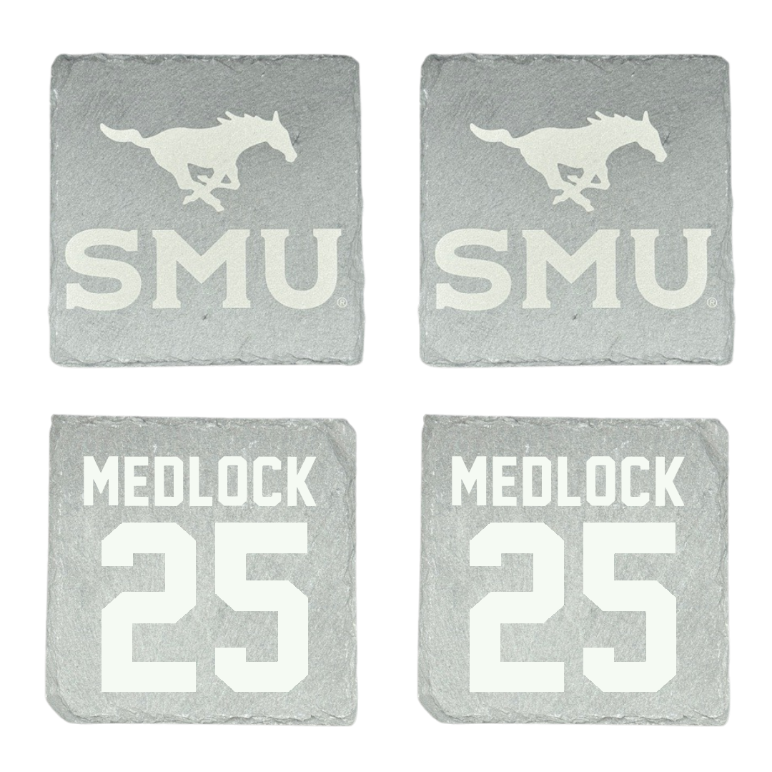 Southern Methodist University Football Stone Coaster (4 Pack)  - #25 Justin Medlock