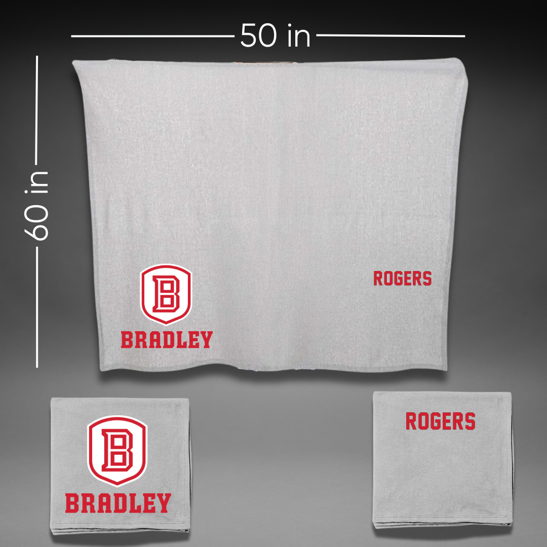 Bradley University Tennis Gray Blanket - Madi Rogers
