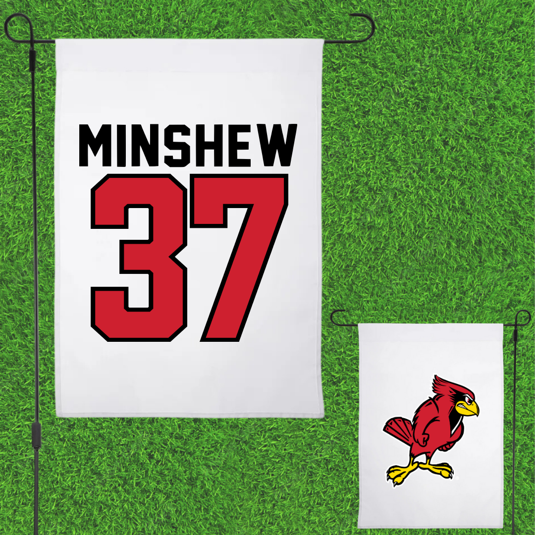 Illinois State University Baseball White Garden Flag - #37 Lawson Minshew