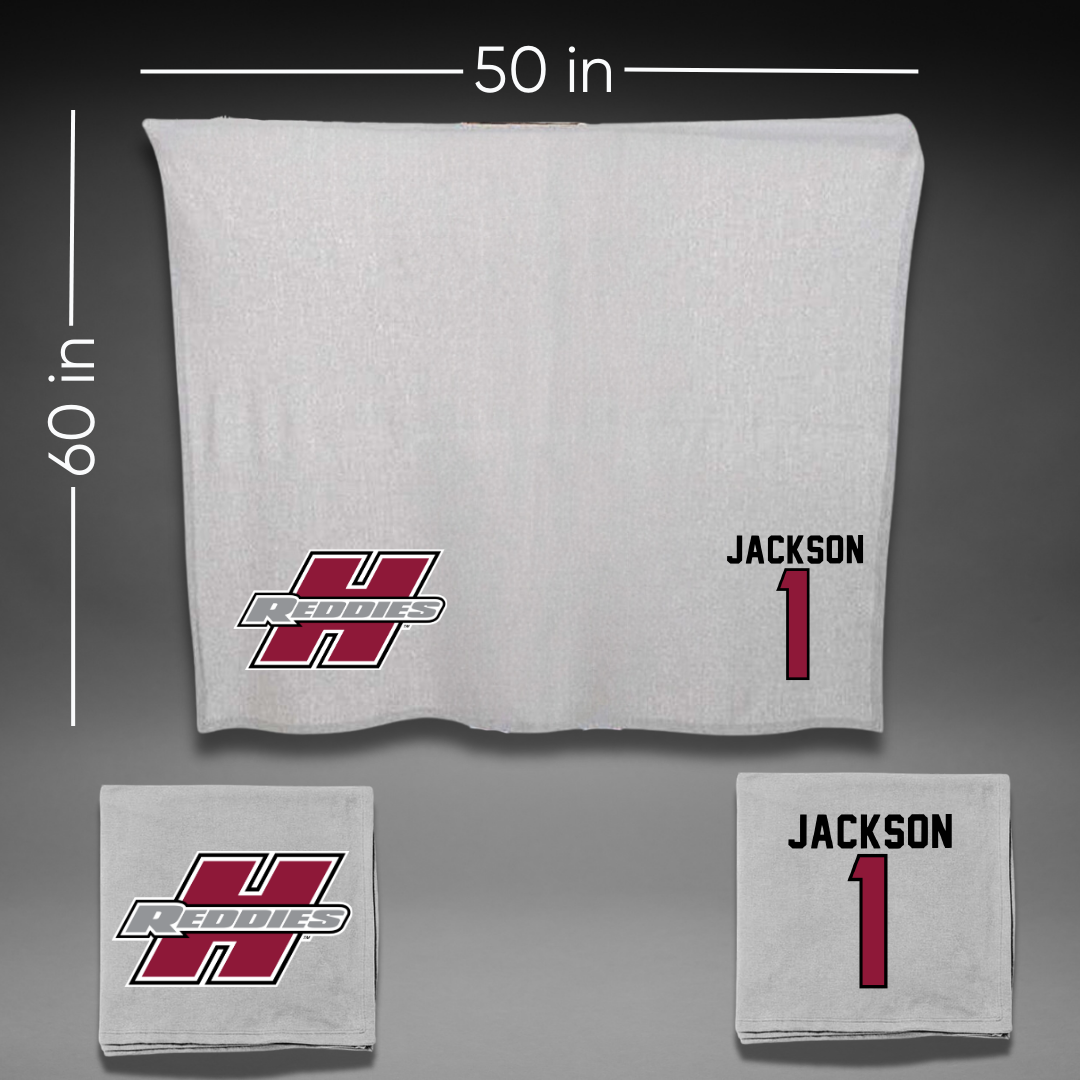 Henderson State University Football Gray Blanket - #1 Timieone Jackson