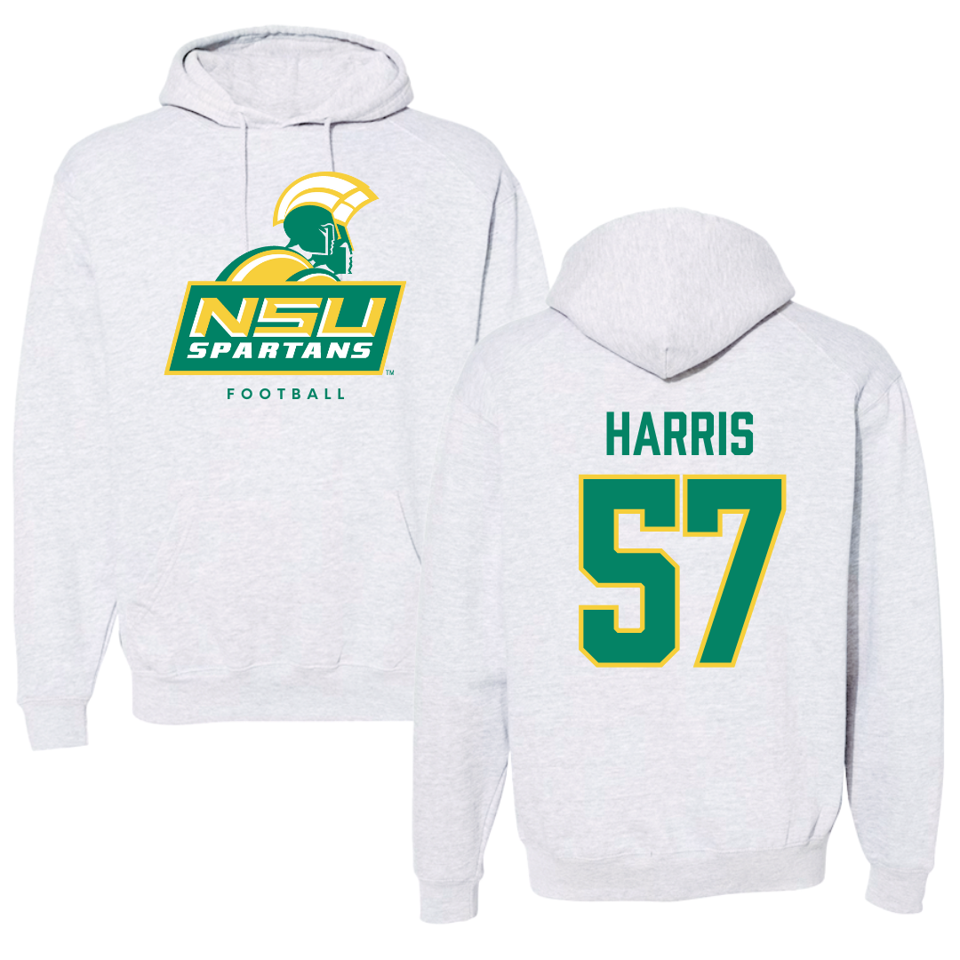 Norfolk State University Football Gray Hoodie - #57 Stewart Harris