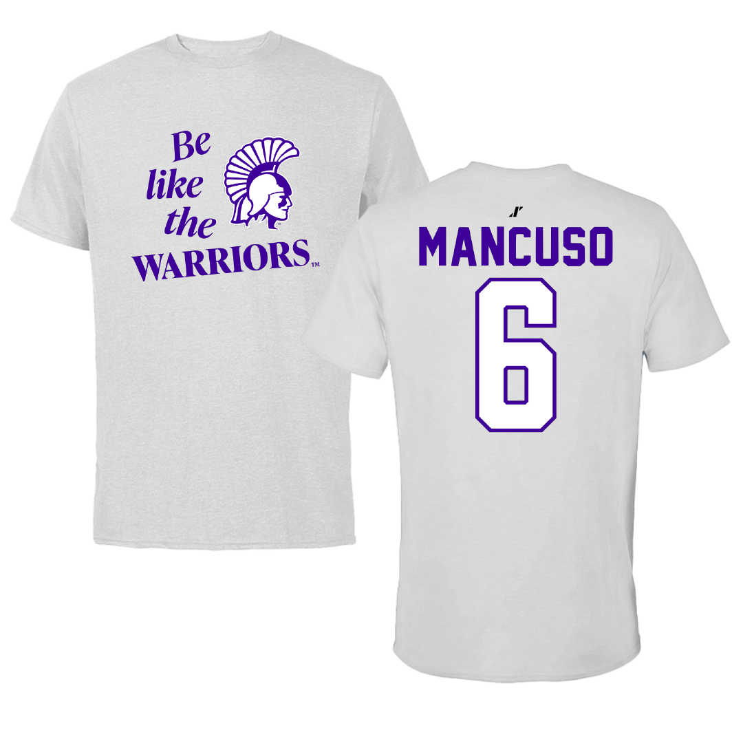 Winona State University Softball Light Gray Be Like Us Performance Tee - #6 Tiegan Mancuso