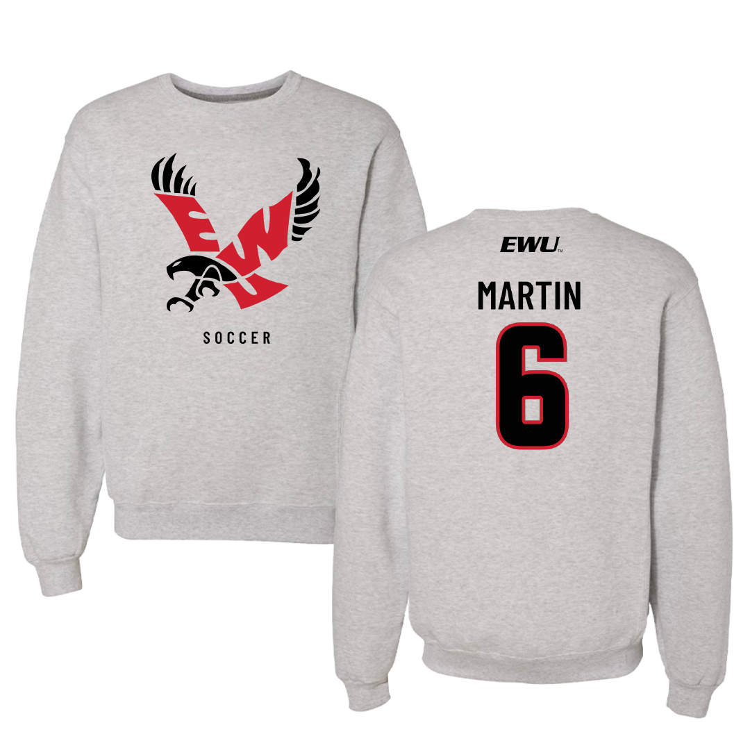 Eastern Washington University Soccer Gray Crewneck - #6 Gillian Martin