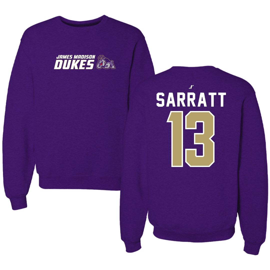 James Madison University Football Purple General Crewneck - #13 Elijah Sarratt