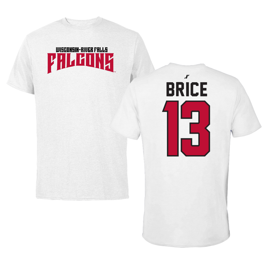 University of Wisconsin-River Falls Ice Hockey White Classic Performance Tee - #13 Ellie Brice