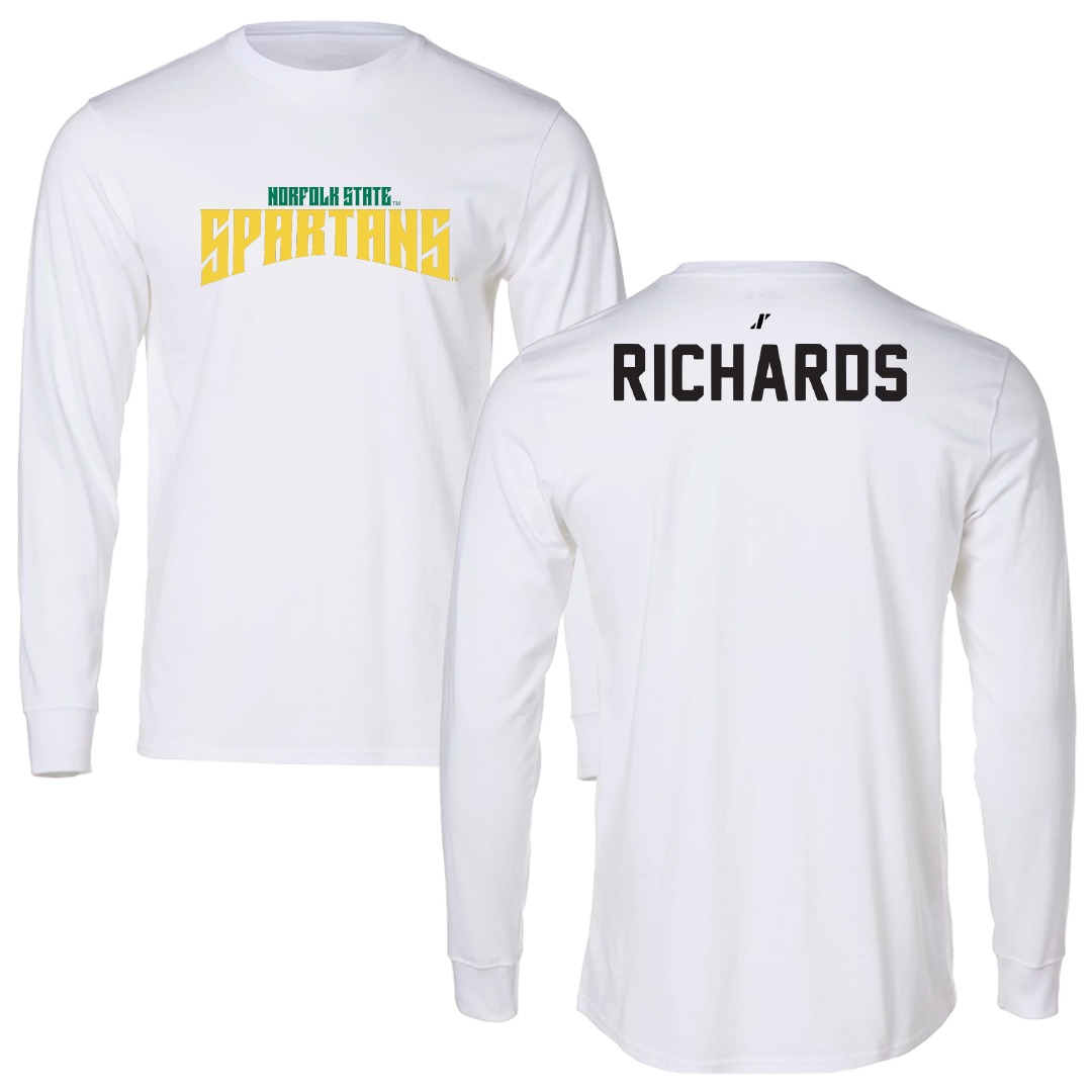 Norfolk State University TF and XC White Classic Performance Long Sleeve - Indya Richards