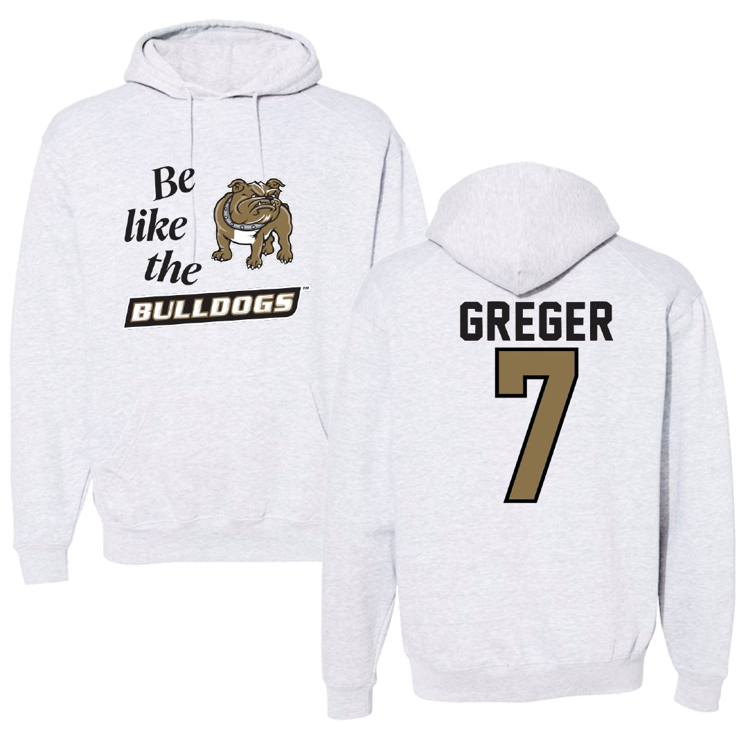 Bryant University Baseball Light Gray Be Like Us Hoodie - #7 Gavin Greger