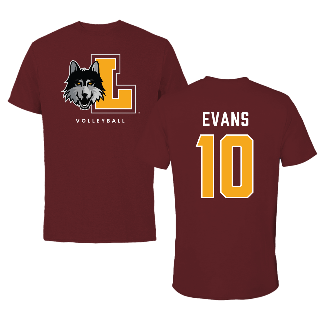 Loyola University-Chicago Volleyball Maroon Mascot Tee - #10 Cooper Evans