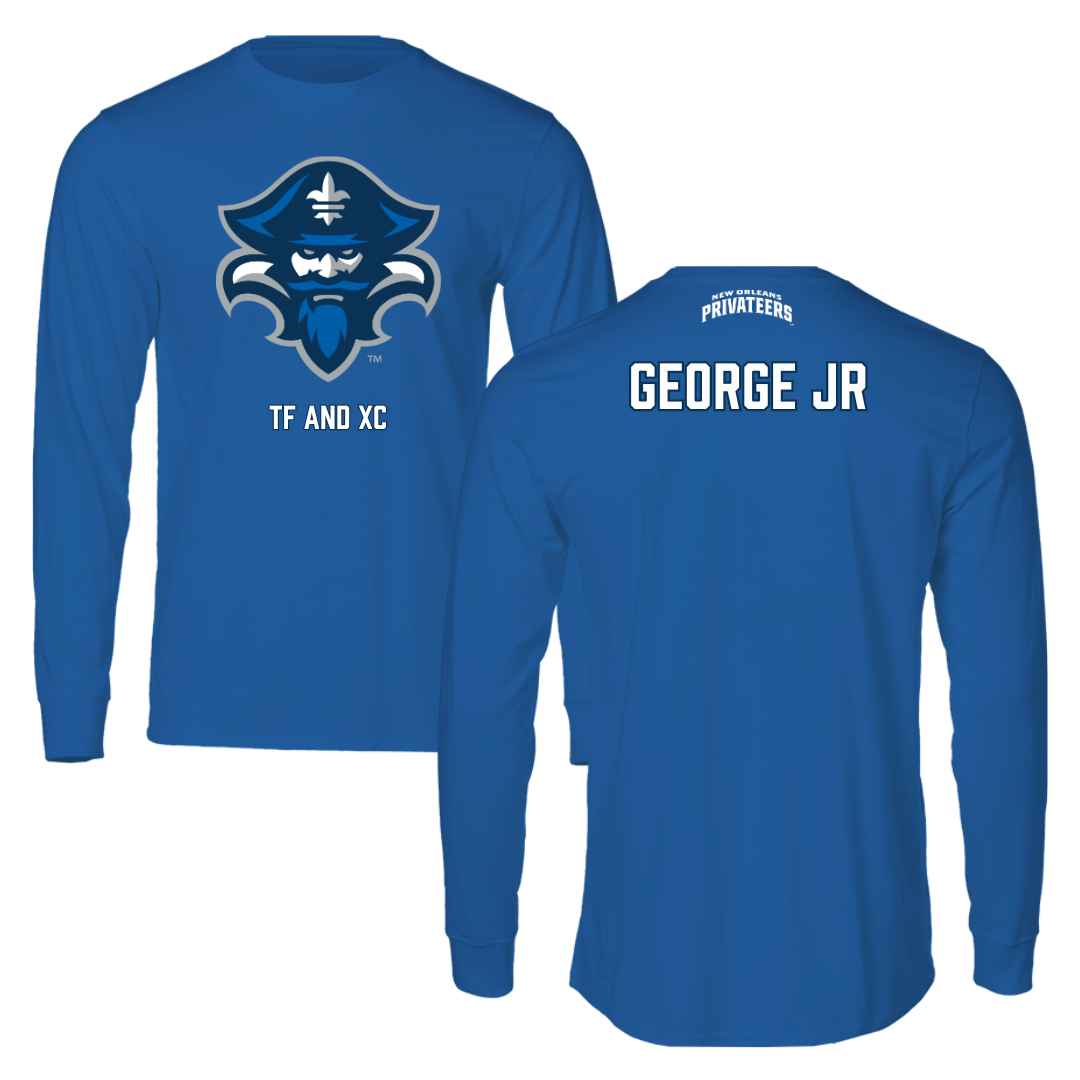 University of New Orleans TF and XC Blue Performance Long Sleeve - Darryl George Jr