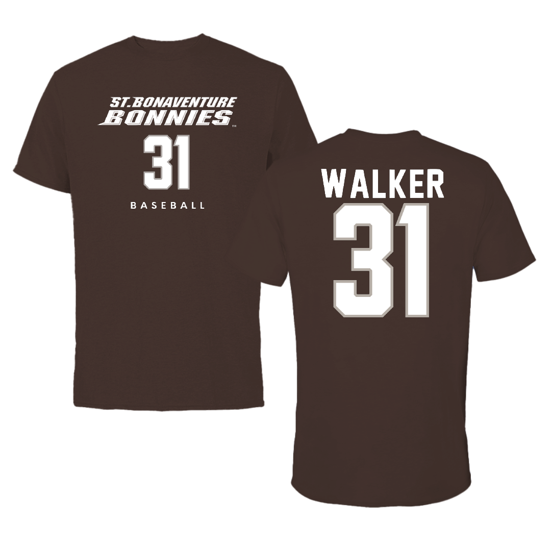 St. Bonaventure University Baseball Brown Tee - #31 Kade Walker