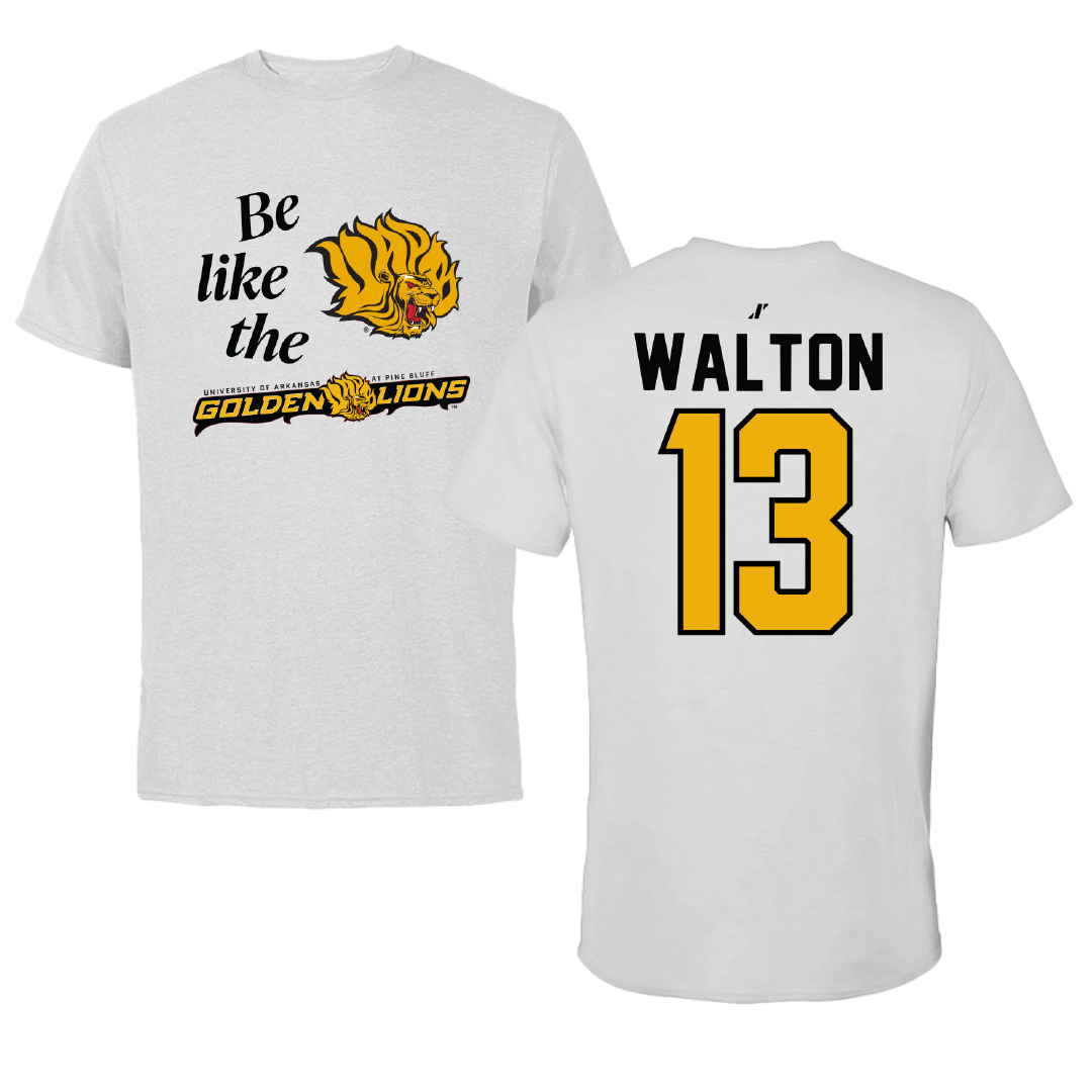 University of Arkansas-Pine Bluff Softball Light Gray Be Like Us Performance Tee - #13 Justice Walton