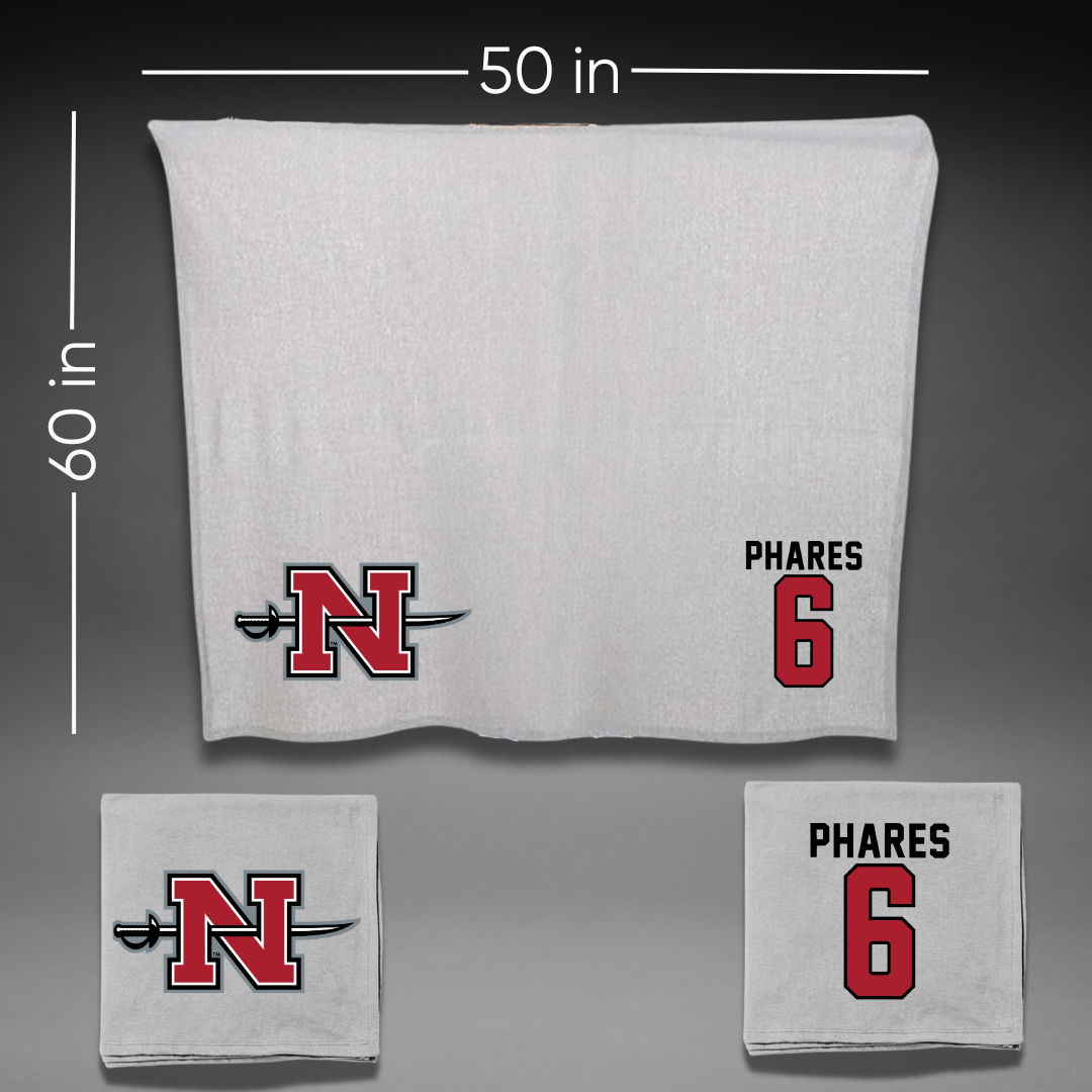 Nicholls State University Volleyball Gray Blanket - #6 Addison Phares