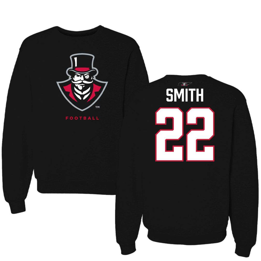 Austin Peay State University Football Black Mascot Crewneck - #22 Carson Smith