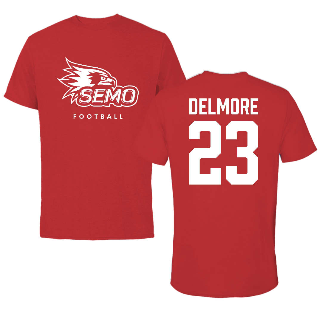 Southeast Missouri State University Football Red Performance Tee - #23 DJ Delmore