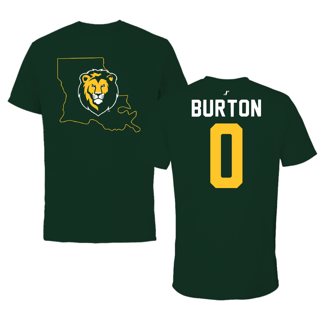 Southeastern Louisiana University Basketball Forest Green State Tee - #0 Kameron Burton