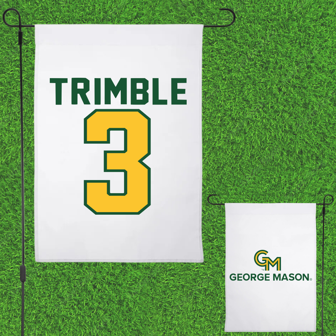 George Mason University Baseball White Garden Flag - #3 South Trimble