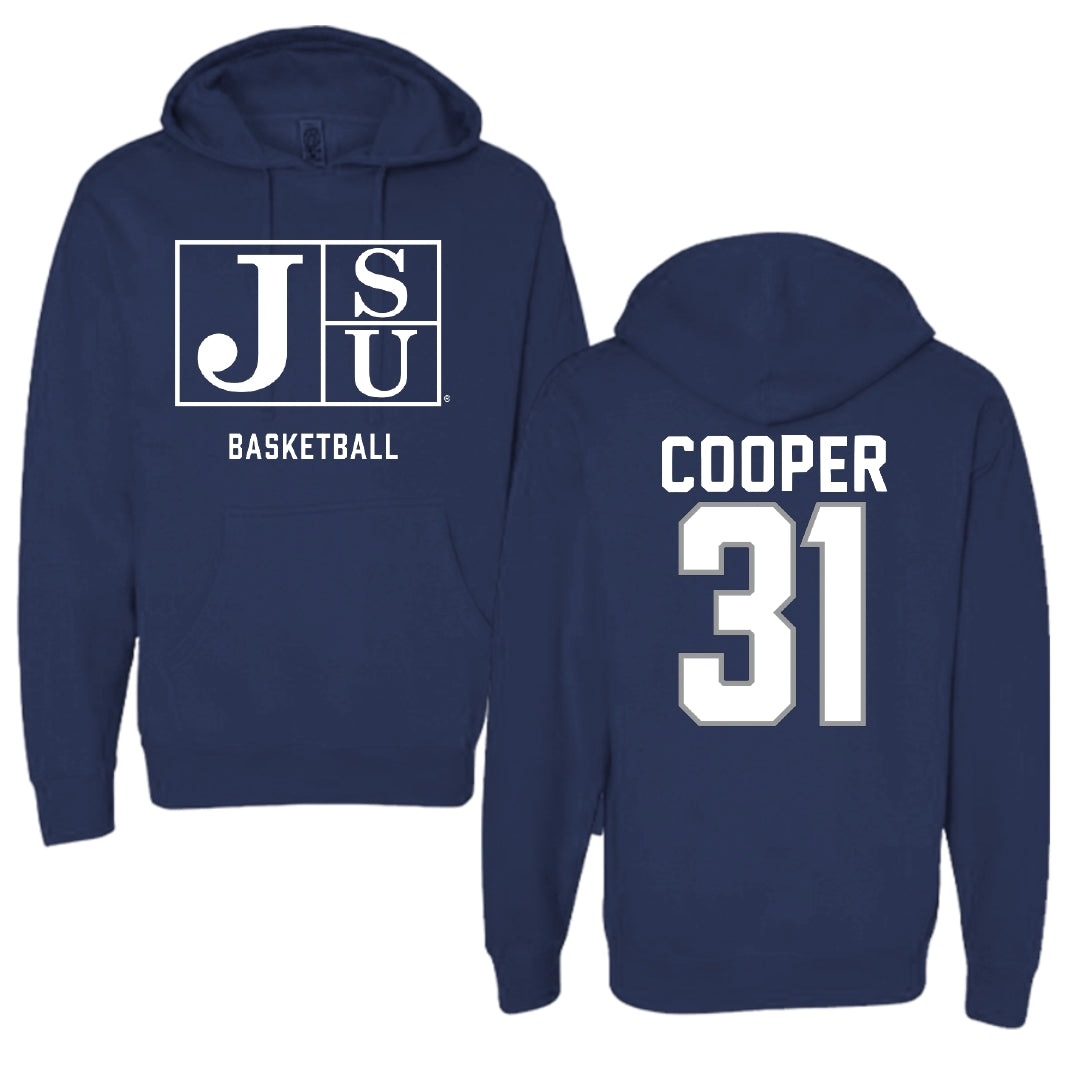 Jackson State University Basketball Navy Hoodie - #31 Zoe Cooper